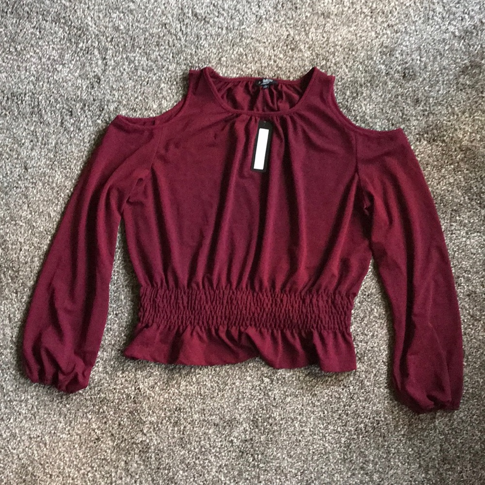 Burgundy Long Sleeved Blouse
